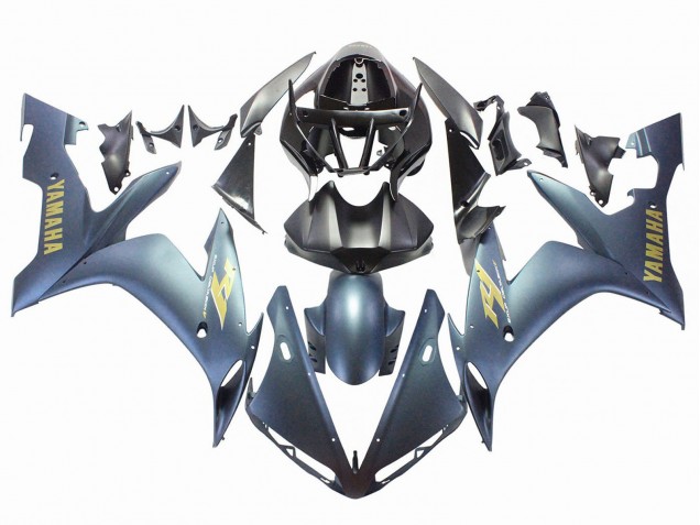 Carenados Moto Yamaha YZF 1000 R1 2004-2006 - Azul Oscuro Oro Calcomanías