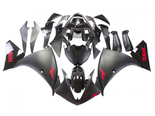 Carenado Moto Yamaha YZF 1000 R1 2009-2011 - Negro Mate Rojo Calcomanía