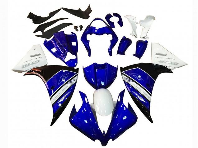 Carenado Moto Yamaha YZF 1000 R1 2012-2014 - Blanco Azul Negro