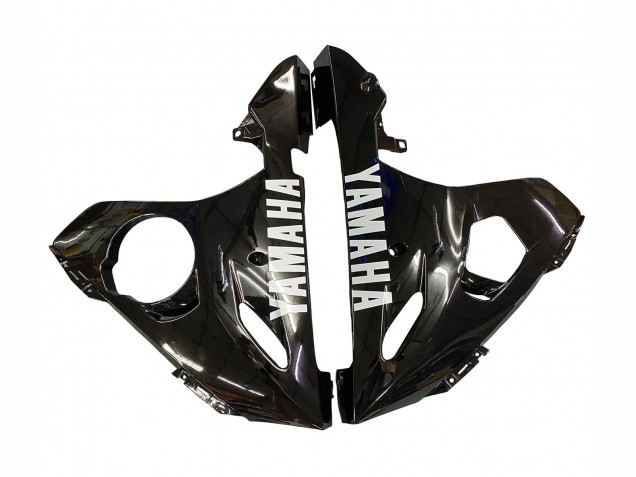 Carenados Moto Yamaha YZF R6S 2006-2009 - Negro Brillante Blanco Calcomanías