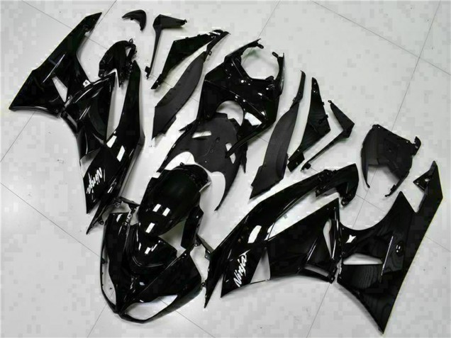Carenados Moto Kawasaki ZX6R 2009-2012 - Negro Brillante Blanco Ninja