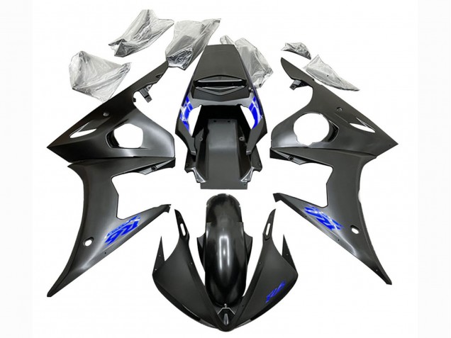Carenados Moto Yamaha YZF R6S 2006-2009 - Negro Mate Azul