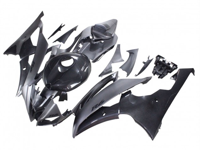Carenados Moto Yamaha YZF 600 R6 2008-2016 - Gris Negro FibraCarbono Estilo