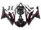 Carenados Moto Yamaha YZF 600 R6 2008-2016 - Negro Brillante Negro Mate Rojo Raya