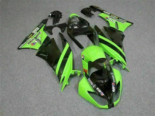 Carenados Moto Kawasaki ZX6R 2009-2012 - Verde Negro Brillante Elf Touch4 Bridgestone