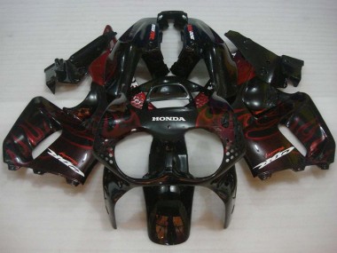 Carenados Moto Honda CBR900RR 893 1992-1993 - Negro Brillante Rojo Llama