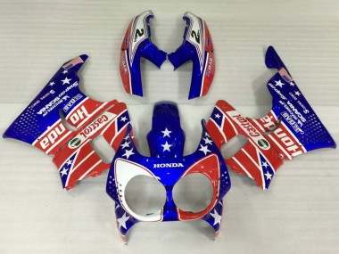 Carenados Moto Honda CBR900RR 893 1992-1993 - Blanco Rojo Azul Estrella Castrol