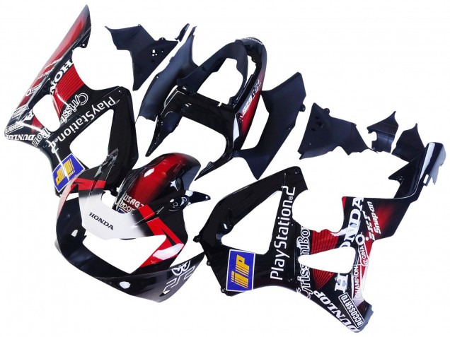 Carenados Moto Honda CBR900RR 929 2000-2001 - Rojo Blanco Negro Brillante PlayStation 2