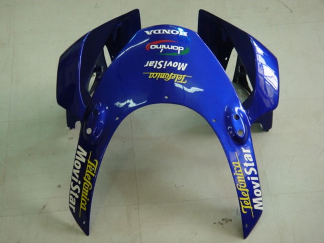 Carenados Moto Honda CBR900RR 954 2002-2003 - Azul Amarillo Negro Brillante Telefonica MoviStar Castrol