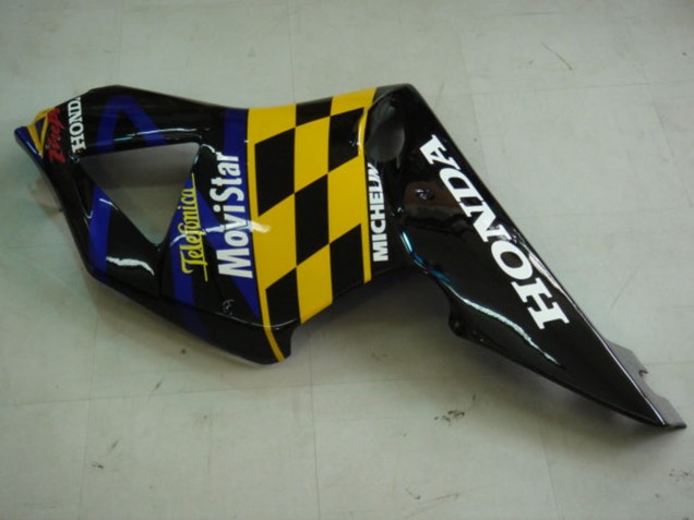 Carenados Moto Honda CBR900RR 954 2002-2003 - Azul Amarillo Negro Brillante Telefonica MoviStar Castrol