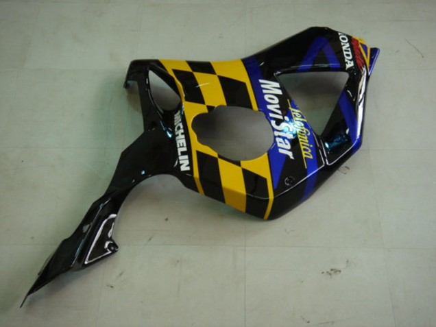 Carenados Moto Honda CBR900RR 954 2002-2003 - Azul Amarillo Negro Brillante Telefonica MoviStar Castrol