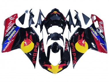 Carenados Moto Ducati 848/1098/1198 2007-2014 - Negro Brillante Amarillo Azul Rojo Bull