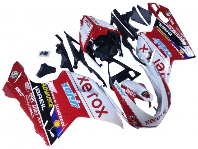 Carenados Moto Ducati 848/1098/1198 2007-2014 - Blanco Rojo Negro Brillante Valsir Xerox