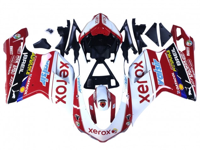 Carenados Moto Ducati 848/1098/1198 2007-2014 - Blanco Rojo Negro Brillante Valsir Xerox