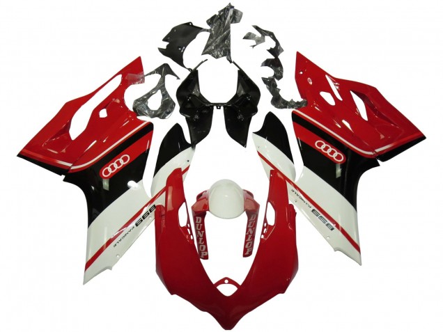 Carenados Moto Ducati Panigale 899 2011-2014 - Blanco Rojo Negro Brillante Dunlop