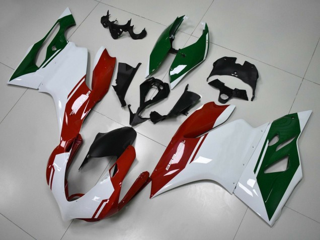 Carenados Moto Ducati Panigale 899 2011-2014 - Blanco Rojo Verde Oscuro