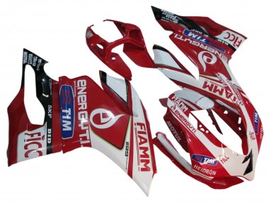 Carenados Moto Ducati 1199 2011-2014 - Blanco Rojo Negro Brillante Fiamm 7