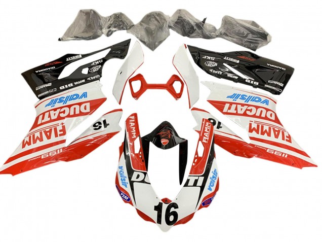 Carenados Moto Ducati Panigale 1199 2011-2014 - Blanco Rojo Negro Brillante Valsir Fiamm Ficc 16