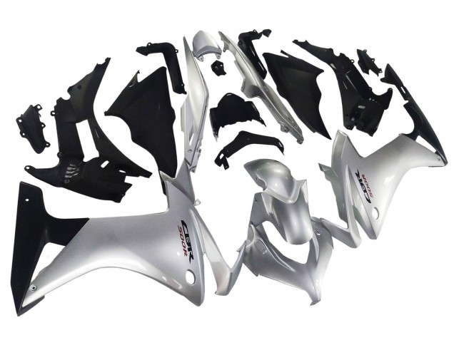 Carenado Moto Honda CBR500R 2013-2015 - Plata Negro Brillante