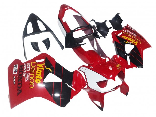 Carenados Moto Honda VFR 800 1998-2001 - Rojo Blanco Negro Brillante Vimto