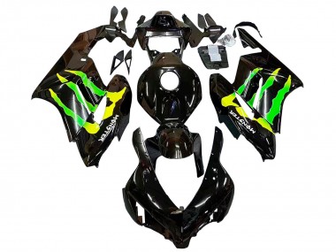 Carenados Moto Honda CBR1000RR 2004-2005 - Negro Brillante Amarillo Verde Monstruo