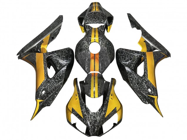Carenados Moto Honda CBR1000RR 2006-2007 - Oro Negro Falsificado FibraCarbono