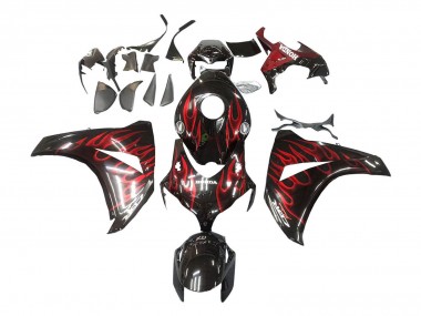 Carenado Moto Honda CBR1000RR 2008-2011 - Negro Brillante Rojo Llama
