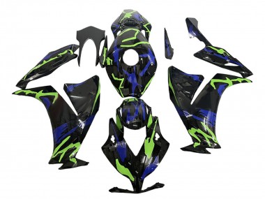 Carenados Moto Honda CBR1000RR 2012-2016 - Verde Azul Negro Brillante