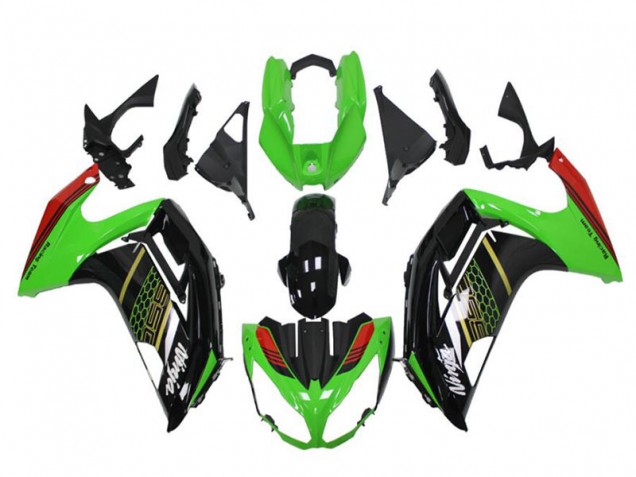 Carenados Moto Kawasaki EX650 2012-2016 - Verde Negro Brillante Rojo Honeycomb