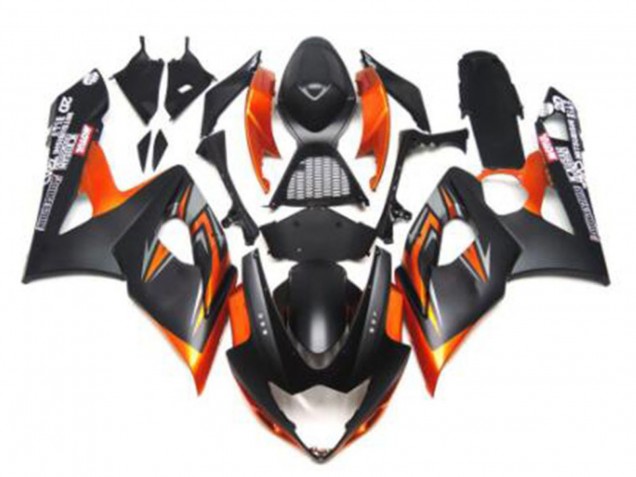 Carenados Moto Suzuki GSXR 1000 2005-2006 - Negro Brillante Negro Mate Negro Naranja