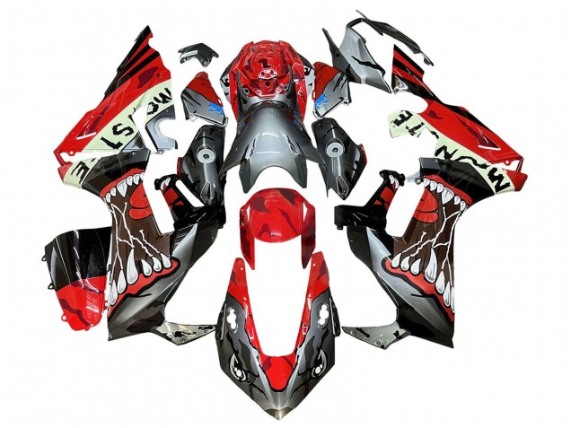 Carenados Moto Honda CBR1000RR 2017-2023 - Rojo Gris Negro Monstruo Tiburón