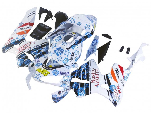 Carenados Moto Honda CBR600RR 2003-2004 - Blanco Azul Rojo Nastro Azzurro 46