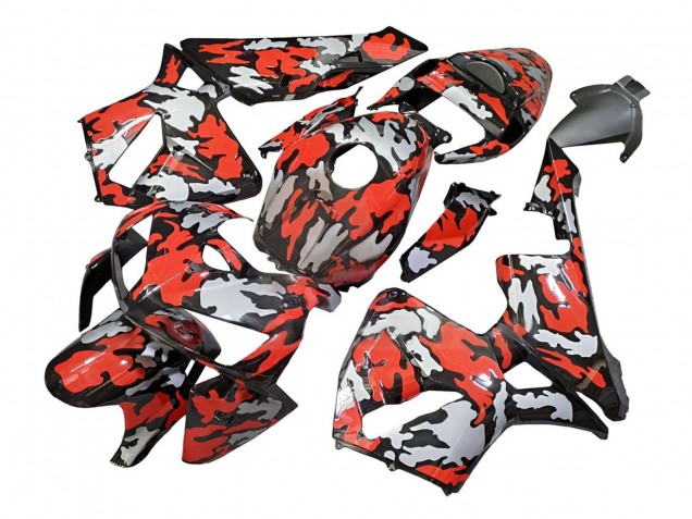 Carenados Moto Honda CBR600RR 2005-2006 - Negro Rojo Gris Camouflage
