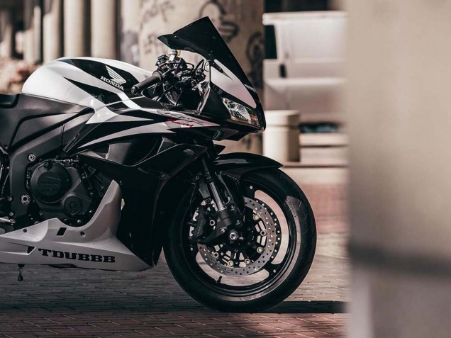 Carenados Moto Honda CBR600RR 2007-2008 - Blanco Negro Carrera