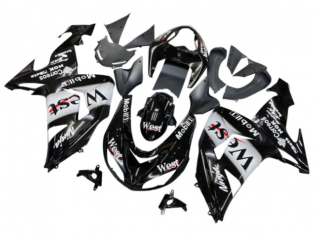 Carenados Moto Kawasaki ZX10R 2006-2007 - Negro Brillante Blanco West