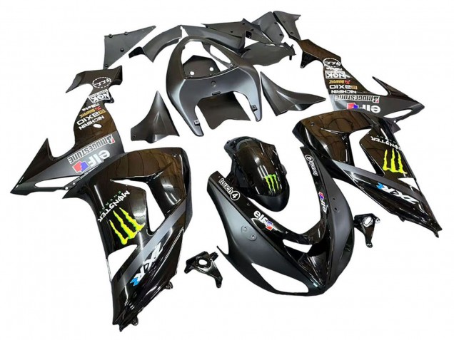 Carenados Moto Kawasaki ZX10R 2006-2007 - Gris Amarillo Negro Brillante Monstruo Elf