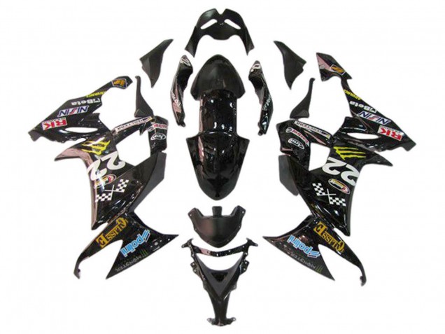 Carenados Moto Kawasaki ZX10R 2006-2007 - Negro Brillante Rojo Azul Amarillo Monstruo