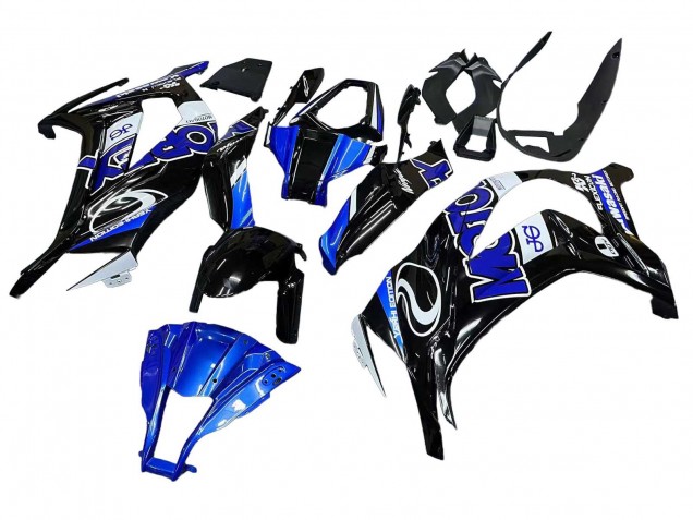 Carenados Moto Kawasaki ZX10R 2011-2015 - Azul Blanco Negro Brillante