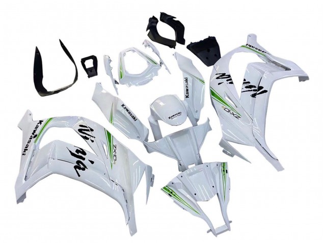 Carenados Moto Kawasaki ZX10R 2011-2015 - Blanco Verde Raya Negro Ninja