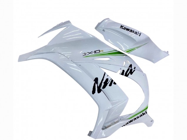 Carenados Moto Kawasaki ZX10R 2011-2015 - Blanco Verde Raya Negro Ninja