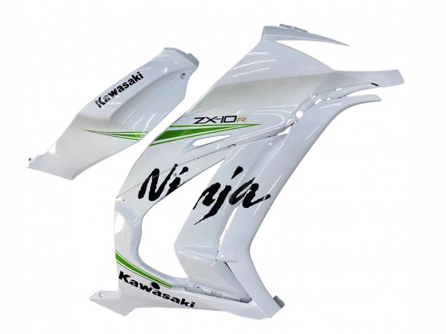 Carenados Moto Kawasaki ZX10R 2011-2015 - Blanco Verde Raya Negro Ninja
