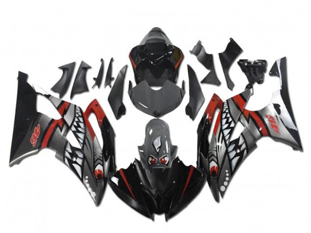 Carenados Moto Yamaha YZF R6 2008-2016 - Rojo Plata Gris Tiburón