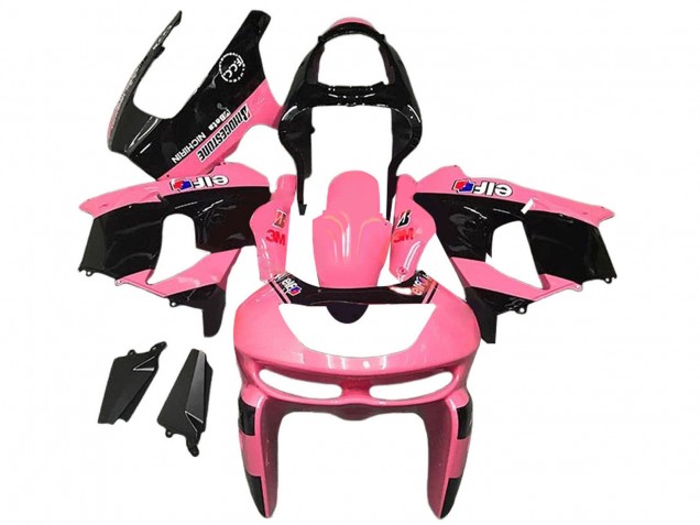 Carenados Moto Kawasaki ZX6R 1998-1999 - Rosa Negro Brillante Elf Bridgestone