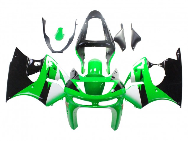 Carenados Moto Kawasaki ZX6R 1998-1999 - Verde Blanco Negro Brillante
