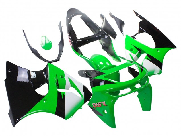 Carenados Moto Kawasaki ZX6R 1998-1999 - Verde Blanco Negro Brillante