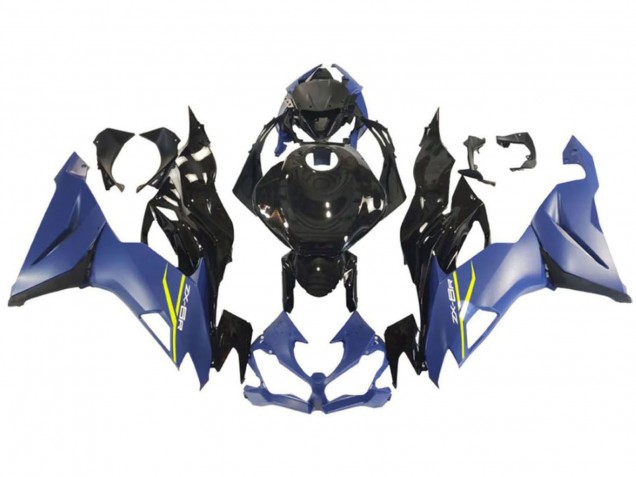 Carenado Moto Kawasaki ZX6R 2009-2012 - Azul Negro Brillante Amarillo