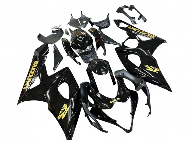 Carenados Moto Suzuki GSXR 1000 2005-2006 - Negro Brillante Oro Calcomanía