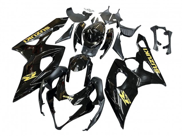 Carenados Moto Suzuki GSXR 1000 2005-2006 - Negro Brillante Oro Calcomanía