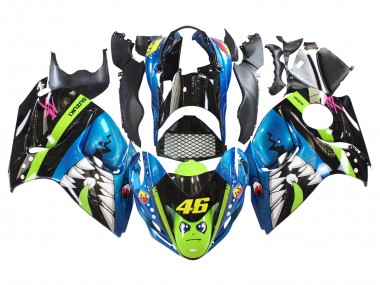 Carenados Moto Suzuki GSXR 1300 Hayabusa 2008-2020 - Azul Verde Negro Tiburón 46