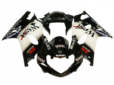 Carenados Moto Suzuki GSXR 600 / GSXR 750 2001-2003 - Negro Brillante Blanco West Rojo
